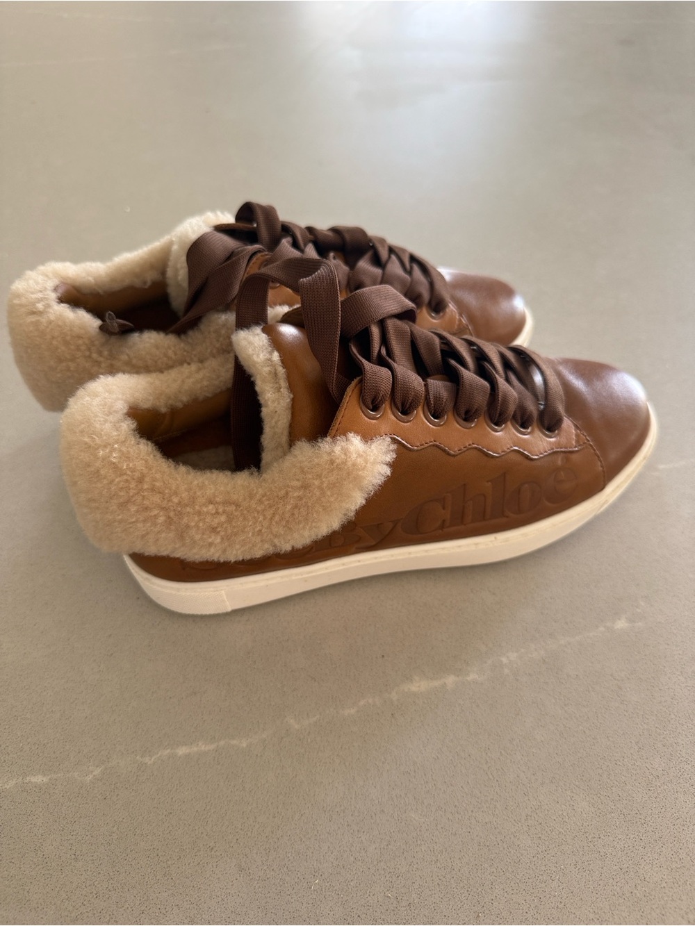 See by Chloe Women’s Shearling-Lined Leather Sneakers